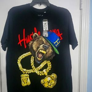 Hustle Gang Ferocious Links Black Short Sleeve 100% Cotton Tee Suze M NWT